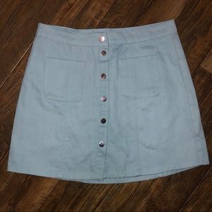 Baby blue button up skirt